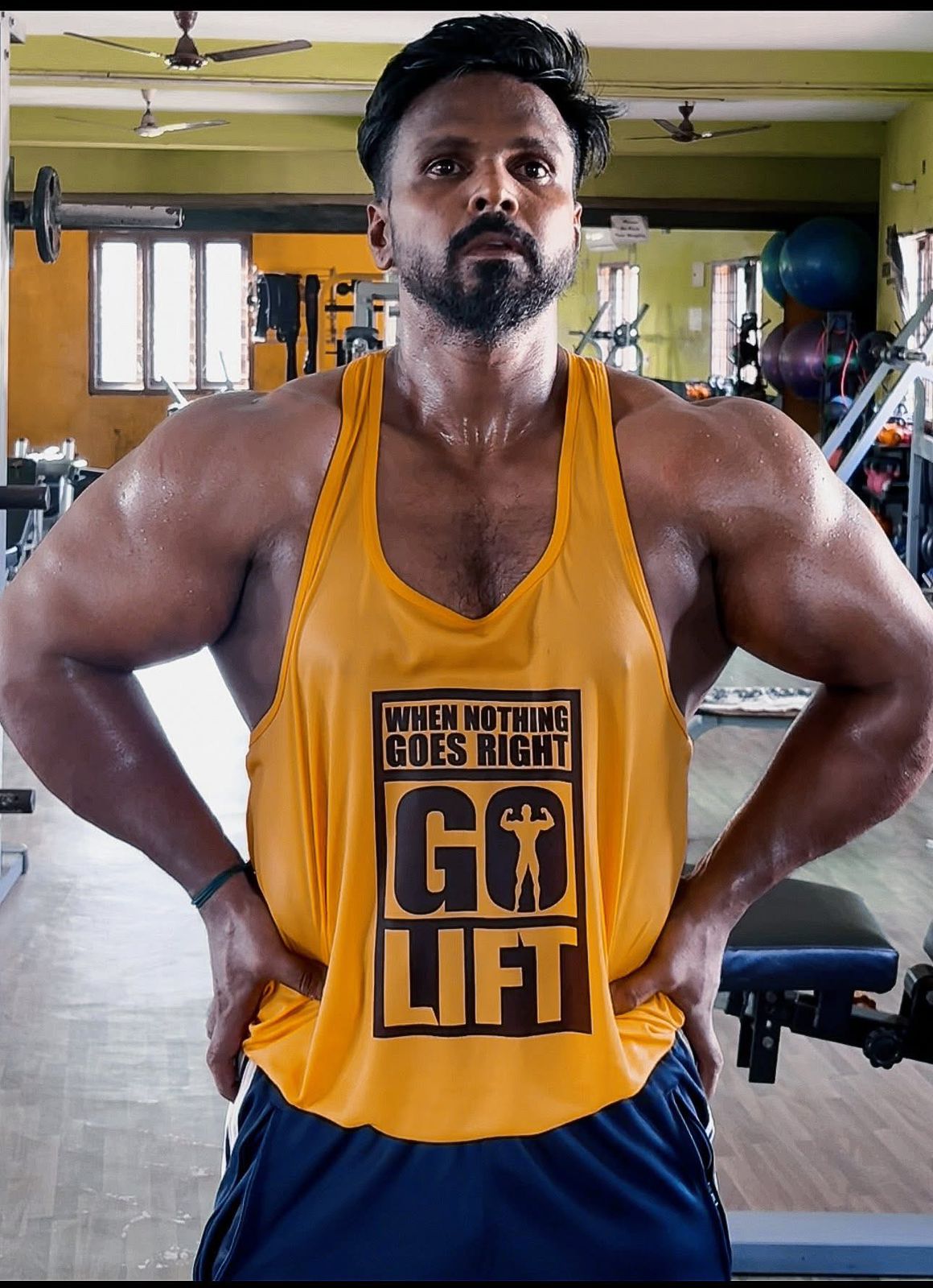 Parthiban Selvam training in the gym