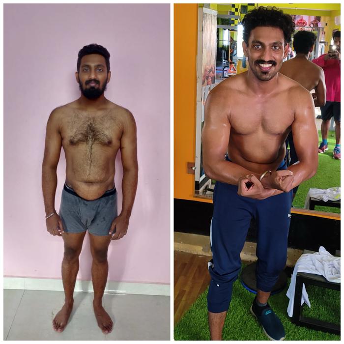 Vishwa's real before and after transformation achieved through PSV Lifestyle Systems coaching.